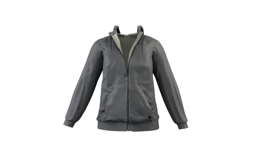 DefenderShield EMF Radiation Protection Zip-Up Hoodie Jacket - Medium Gray for Adults - Soft, Stretchy, Performance Fabric with Full RF Shielding Silver Fabric Lining