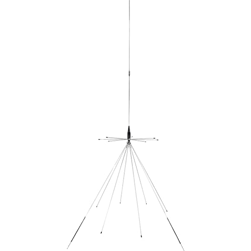 Tram 1411 Scanner 25MHz–1,300MHz VHF/UHF Super Discone Base Antenna Plus CB Transmit Bands, Silver
