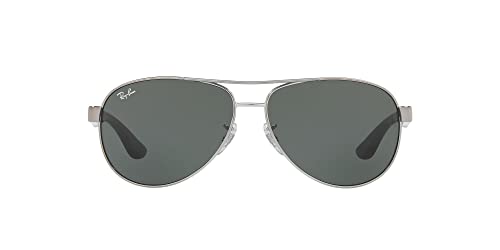 Ray-Ban Men's RB3457 Aviator Sunglasses, Gunmetal/Dark Green, 59 mm