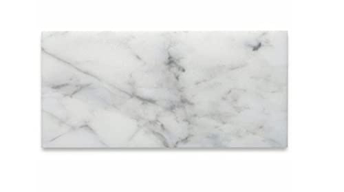 Tenedos Carrara (Carrera) Bianco Honed 6x12 Subway Marble Tile (2 Pieces)