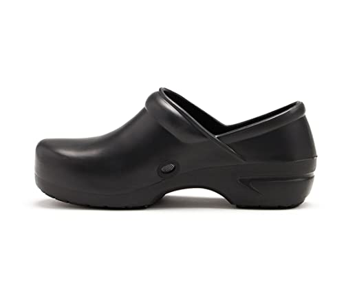 Anywear Guardian Angel Step in Nursing Shoes Clogs for Women and Men, Slip Resistant Shoes for Healthcare and Food Service, 10, Black