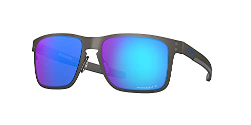 Oakley Men's OO4123 Holbrook Metal Square Sunglasses, Matte Gunmetal/Prizm Sapphire Iridium Polarized, 55 mm