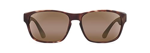 Maui Jim Men's and Women's Mixed Plate Polarized Rectangular Sunglasses, Matte Tortoise Rubber/HCL Bronze, Medium