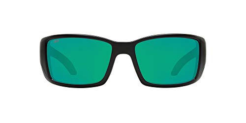 Costa Del Mar Men's Blackfin 580P Round Sunglasses, Matte Black/Copper Green Mirrored Polarized-580P, 62 mm