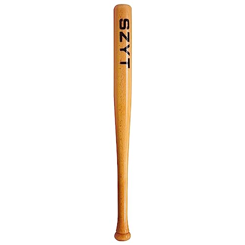 SZYT 29 inch Wood Baseball Bat Self-Defense Softball Bat Home Defense Lightweight Yellow