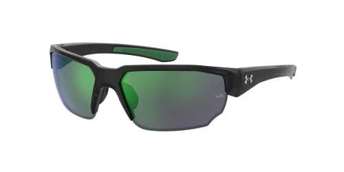 Under Armour Blitzing UA0012/G/S 07ZJ/Z9 70MM Black/Green/Green Multi Polarized Special Shape Sunglasses for Men + BUNDLE With Designer iWear Eyewear Kit