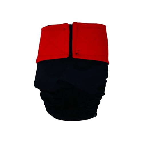 Barkertime Holiday Red and Black Premium Waterproof Cat Diaper, XL, Without Tail Hole Stud Pants for Piddling, Spraying, Incontinent Cats - Made in USA