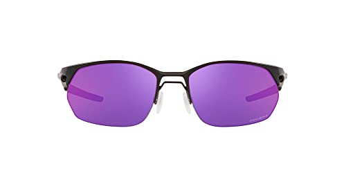 Oakley Men's OO4145 Wire Tap 2.0 Rectangular Sunglasses, Satin Black/Prizm Road, 60 mm