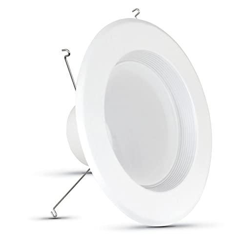 Feit Electric LED Recessed Downlight, fit Most 5-6' Housing Cans, Baffle Trim, Dimmable, 75W Equivalent 10.2W, 925 LM Retrofit kit, 75 Watt, 5000K Daylight, 6-Pack LEDR56B/950CA/MP/6