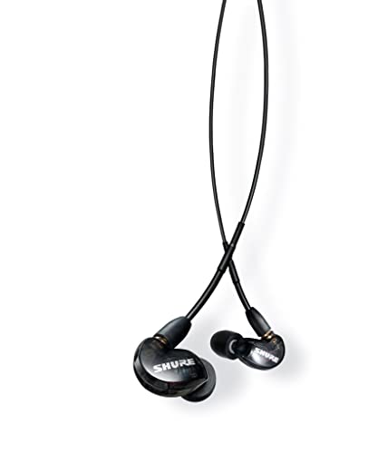 Shure SE215 PRO Wired Earbuds - Professional Sound Isolating Earphones, Clear Sound & Deep Bass, Single Dynamic MicroDriver, Secure Fit in Ear Monitor, plus Carrying Case & Fit Kit - Black (SE215-K)