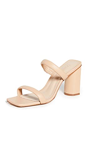SCHUTZ Women's Ully Double Strap Slip-On Heeled Sandal, Light Nude, Size 8.5
