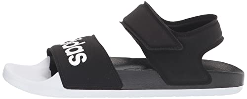 adidas unisex adult Adilette Sandal, Core Black/White/Core Black, 8 Women/ 7 Men US