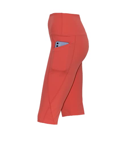 Private Island Women UPF 50+ Board Shorts Side Pockets Pants Swimsuit Beach Bathing Swim Rash Guard Yoga Bottom (M, Coral_RM5PP)