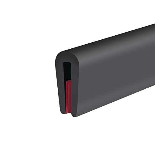 Rubber Edge Trim, Self-Adhesive Rubber Edge Trim, Edge Protector for Sheet Metal, EPDM Material, Fit 1/16'(1.6mm), Length 10Ft, Black Color, U Channel Edge Trim