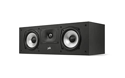 Polk Audio Monitor XT30 Compact Center Channel Speaker - Hi-Res Audio Certified, Dolby Atmos & DTS:X Compatible, 1' Terylene Tweeter & Dual 5.25' Dynamically Balanced Woofer, Midnight Black
