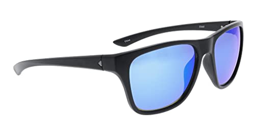 True Gear iShield Champlain Men's Sunglasses Matte Black/Gun Metal Accents/Brilliant Blue Lens