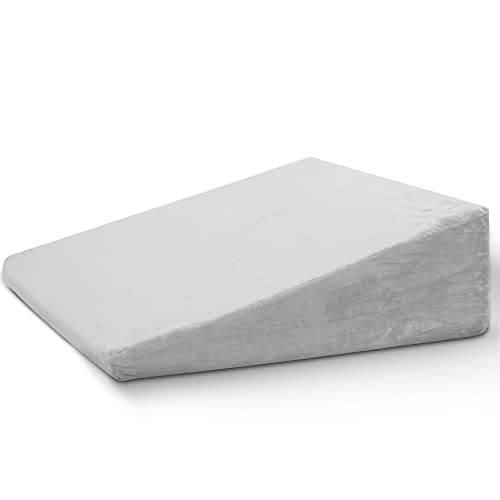 howhom Bed Wedge Pillow Sleeping, 8 Inch Elevated Support Triangle Pillow for Reading and Rest, Legs and Back Support with Washable Cover