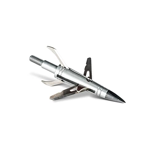 NEW ARCHERY PRODUCTS Spitfire Double Cross 4-Blade 100 Grain Durable Precise Mechanical Broadhead for Crossbow - 3 Pack