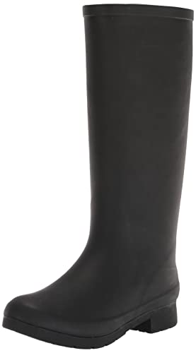 Chooka Womens Waterproof Plush Tall Rain Boot, Black, 9 US