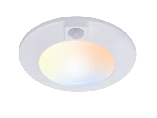 CLOUDY BAY 5 Color Motion Sensor Ceiling Light, 120V CRI90 10W,6.5 inch 2700K/3000K/3500K/4000K/5000K Selectable LED Flush Mount Fixture for Garage,Walk-in Closet,Attic,Pantry