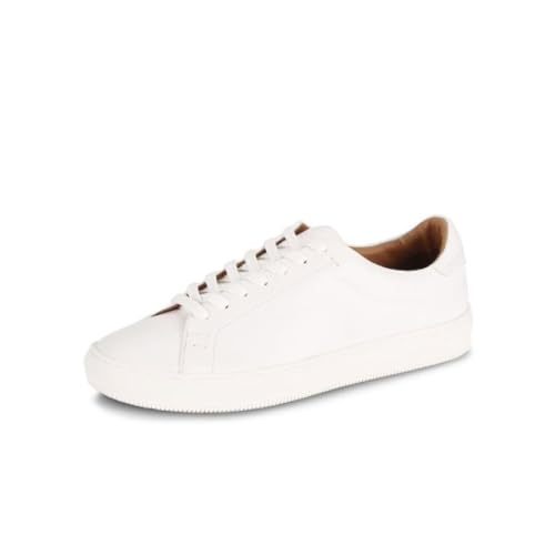 Frye Astor Low Lace Sneakers for Men Crafted from Leather with Artisanal Hand-Tacking Details, Cushioned Poron Footbeds, Padded Collar and Tongue, and Waxed Cotton Laces, White - 11 M