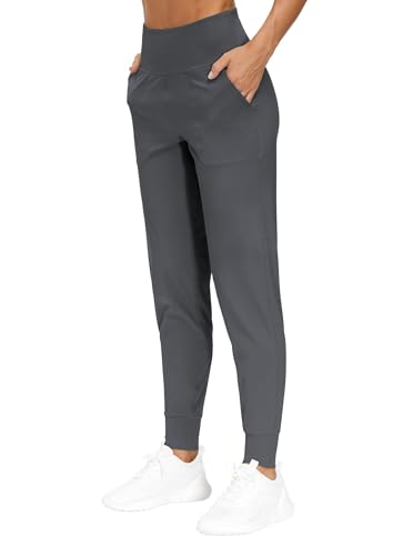 THE GYM PEOPLE Womens Joggers Pants with Pockets Athletic Leggings Tapered Lounge Pants for Workout, Yoga, Running (X-Large, Dark Grey)