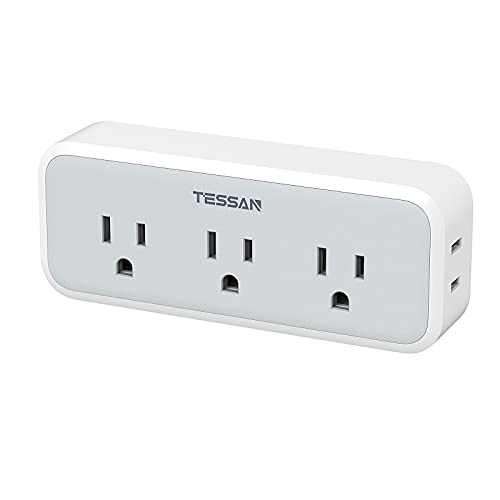 Multi Plug Outlet Extender, TESSAN Surge Protector Wall Plug Splitter with 5 Electrical Outlet Expander, Multiple Plug Adapter for Travel Home Office
