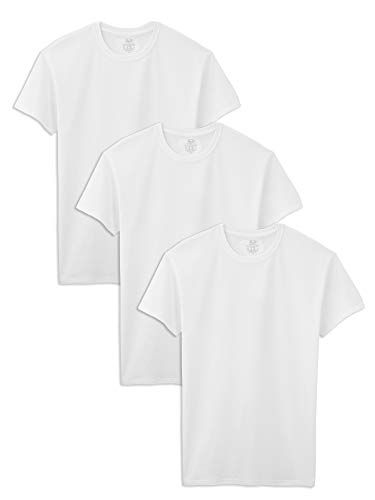 Fruit of the Loom Men's Size Big Tag-Free Undershirts, Tall Man-Crew-3 Pack, Large