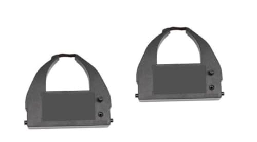 2 x Amano MJR7000 Time Clock Ribbon Cartridge, Black Ink, Fits All MJR Series