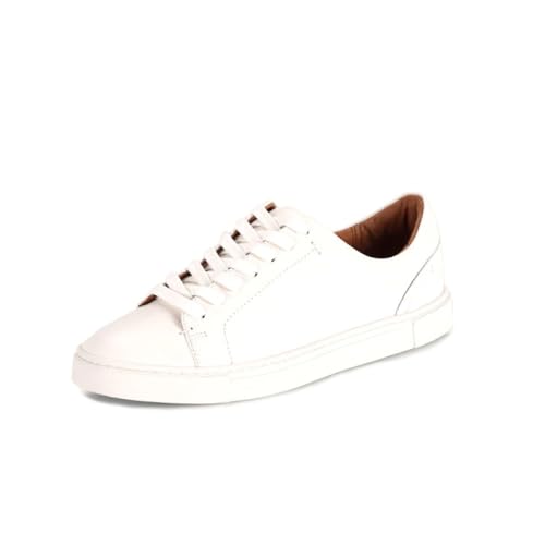Frye Ivy Low Lace Sneakers for Women Crafted from Soft, Vintage Italian Leather with Removable Molded Footbed, Leather Lining, and Contrast White Rubber Outsoles, White - 10M