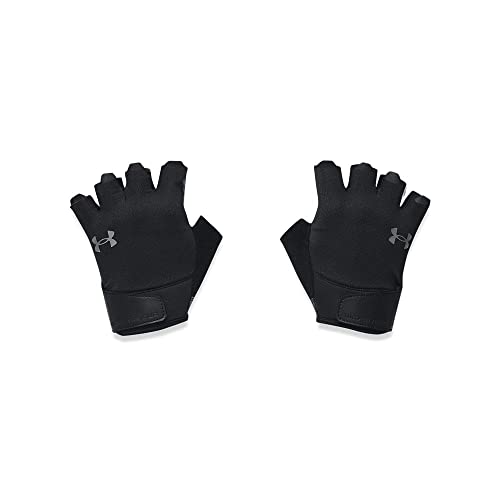 Under Armour Men's Training Half Finger Gloves , (001) Black / Black / Pitch Gray, Medium