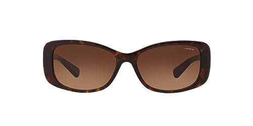 Coach HC8168 Sunglasses, Dark Tortoise/Brown Gradient, 56 mm