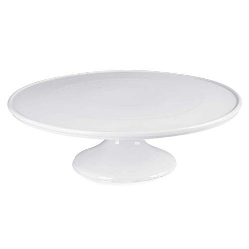 Sweese 12-Inch Porcelain Cake Stand, Round Dessert Stand, White Cupcake Stand for Parties
