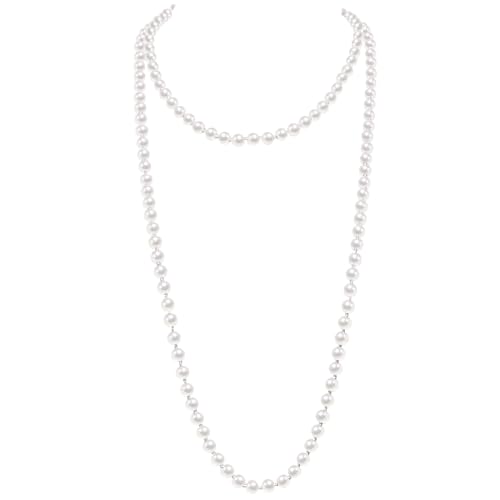 Flapper Pearls 1920s Faux Pearls Pendants Long Fake Pearls Necklace 58'(1piece) for Women Jewelry