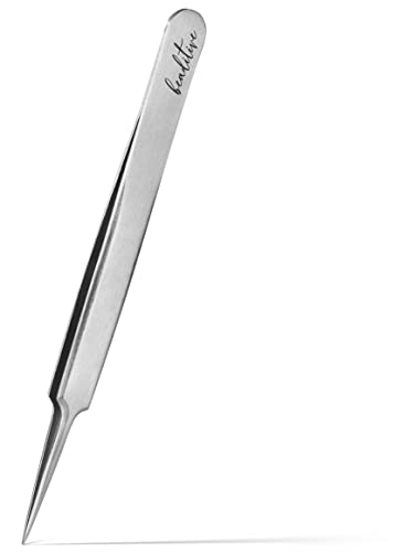 Beaditive High Precision Needle Nose Tweezers - 4.7' Craft Tweezers for Sewing, Beading, Quilling & DIY Crafts - Non-Serrated Jewelry Tweezers with Fine Tips - Stainless Steel