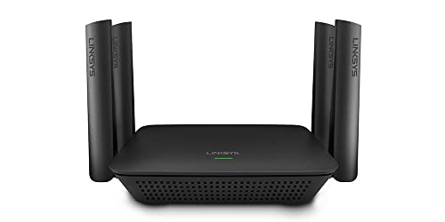 Linksys RE9000: AC3000 Tri-Band Wi-Fi Extender, Wireless Range Booster for Home, 4 Gigabit Ethernet Ports, Works with Any Wi-Fi Router (Black)