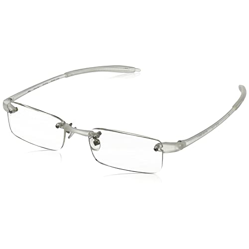 Visualites 1 Crystal 2.00 Power Lightweight Rimless Rectangle Reading Glasses