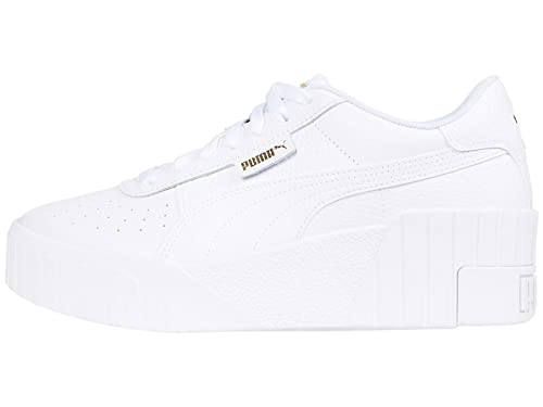PUMA Women's CALI WEDGE Sneaker, Puma White-Puma White, 7