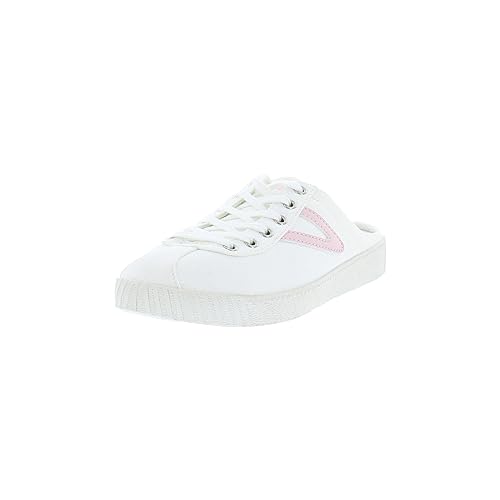TRETORN Women's Easy Nylite Mule Sneaker, White/Pink, 8