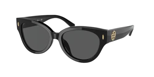Tory Burch TY7168U 17098G 52MM Black/Grey Solid Cat Eye Sunglasses for Women + BUNDLE With Designer iWear Eyewear Kit