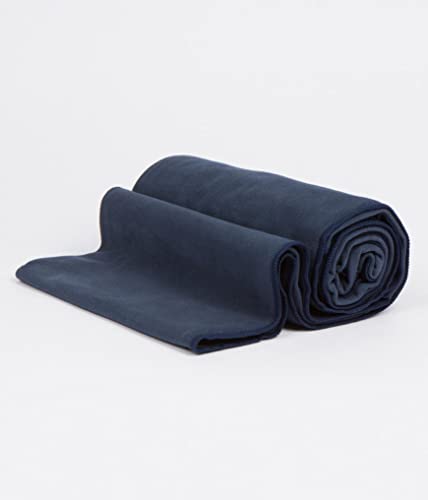 Manduka eQua Yoga Towel – Absorbent, Non-Slip for Yoga, Gym, Pilates, and Outdoor Fitness, Quick Drying - 72 Inch, Midnight Color