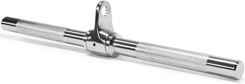 Yes4All Revolving Straight Bar with Non-Slip Handle – Rotating Straight Bar Cable Attachment – Lat Pull Down Bar – Support up to 880 lbs (Chrome)