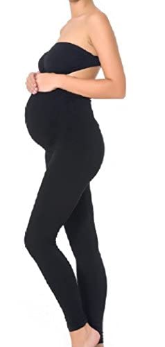 MOTHERS ESSENTIALS Maternity Pregnant Stretch Women Leggings (M, Black)