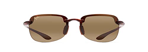 Maui Jim Men's and Women's Sandy Beach Polarized Rimless Sunglasses, Tortoise/HCL Bronze, Small