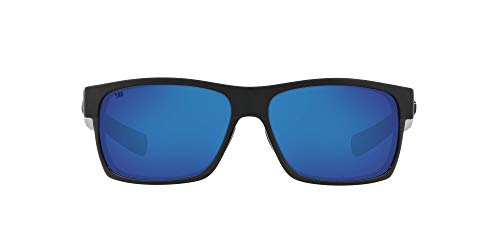 Costa Del Mar Man Sunglasses Shiny Black Frame - Blue Mirror Lenses, 60MM