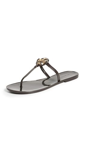 Tory Burch Women's Mini Miller Flat Thong Sandals, COCO/GOLD, Brown, 9 Medium US