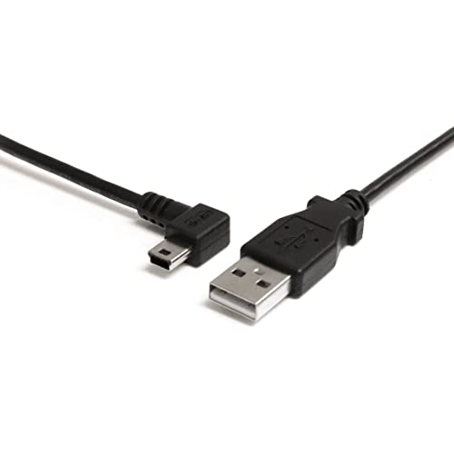 StarTech.com 6 ft. (1.8 m) Left Angle Mini USB Cable - USB 2.0 A to Left Angle Mini B - Black - Mini USB Cable (USB2HABM6LA)