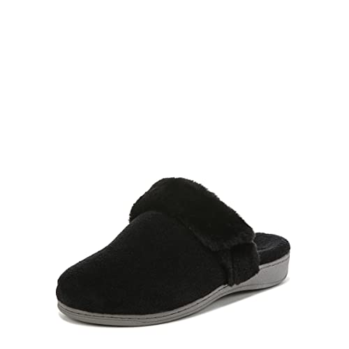 Vionic Adjustable Slipper With Orthotic Arch Support - Indulg Black - 8 Medium