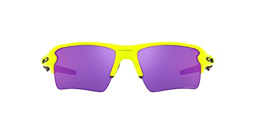 Oakley Men's OO9188 Flak 2.0 XL Rectangular Sunglasses, Neon Yellow/Prizm Road, 59 mm