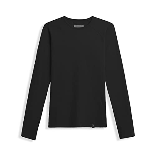 Ibex Women's Merino Woolies Tech Long Sleeve Crew, Black, Large